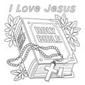 Christian I Love Jesus Coloring Page for Kids Royalty Free Stock Photo