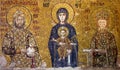 Christian Icon of Virgin Mary and Saints in Hagia Sophia in Istanbul, Turkey - greatest monument of Byzantine Culture. Royalty Free Stock Photo