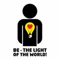 Christian illustration. Be the light of the world. Royalty Free Stock Photo