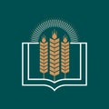 Christian illustration. Book and ears of wheat Royalty Free Stock Photo
