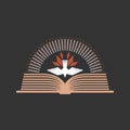 Christian illustration. Book of life and dove Royalty Free Stock Photo