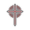 Christian illustration. Church logo. Cross of the Lord and Savior Jesus Christ, a symbol of crucifixion and salvation Royalty Free Stock Photo