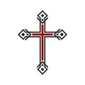 Christian illustration. Church logo. Cross of the Lord and Savior Jesus Christ, a symbol of crucifixion and salvation Royalty Free Stock Photo