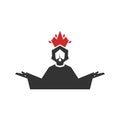 Christian illustration. Church logo. Jesus Christ with a crown in the form of the flame of the fire of the Spirit