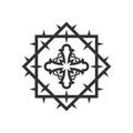 Christian illustration. Church logo. Stylized cross inside a crown of thorns
