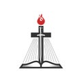 Christian illustration. Church logo. The Word of God is a two-edged sword