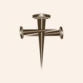 Christian illustration. Cross from crucifixion nails