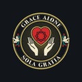 Christian illustration. Five Solas of the Reformation. Grace alone