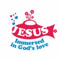 Christian illustration. Jesus - immersed in God`s love. Royalty Free Stock Photo