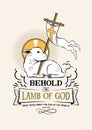 Lamb with Cross. Christian symbol Royalty Free Stock Photo