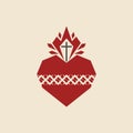 Christian illustration. Sacred Heart of Jesus Royalty Free Stock Photo