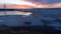 Christian Island Sunset - Georgian Bay in Winter Royalty Free Stock Photo