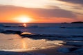 Christian Island Sunset - Georgian Bay in Winter Royalty Free Stock Photo