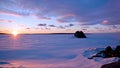 Christian Island Sunset - Georgian Bay in Winter Royalty Free Stock Photo