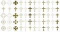 Golden Crosses Religion Icon Set