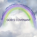 Christian Background God`s Covenant, Sky and Rainbow