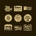 Christian logos, banners and stickers. Bible study