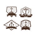 Christian logos set. Church logo Royalty Free Stock Photo