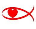 Christian love red heart sign symbol Royalty Free Stock Photo