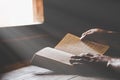 A christian man reading the bible Royalty Free Stock Photo