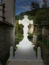 Christian marble sculpture cross in grave Royalty Free Stock Photo