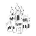 Christian orthodox church. Hand drawn sketch