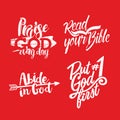 Christian phrase. Lettering. Words Royalty Free Stock Photo