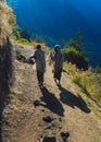 Christian pilgrims climb Ethiopian mountain Royalty Free Stock Photo