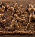 Christian plaster relief bronze picture