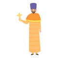 Christian pope icon, cartoon style