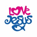 Christian print. Fish. Jesus love. Royalty Free Stock Photo