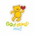 Christian print. God loves me. Royalty Free Stock Photo