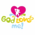 Christian print. God loves me. Royalty Free Stock Photo