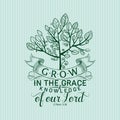 Christian print. Grow in the Grace.