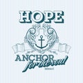 Christian print. Hope - anchor for the soul Royalty Free Stock Photo