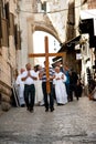 Christian procession on Jerusalem's Via Dolorosa