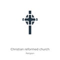 Christian reformed church icon vector. Trendy flat christian reformed church icon from religion collection isolated on white