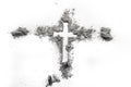 Christian religion cross crucifix made in ash Royalty Free Stock Photo