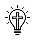 Christian religion cross light bulb