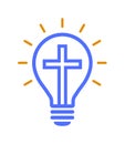 Christian religion cross light bulb Royalty Free Stock Photo