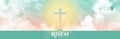 Christian religious design for Easter celebration. Narrow horizontal banner Royalty Free Stock Photo