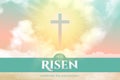 Christian religious design for Easter celebration. Rectangular horizontal vector Royalty Free Stock Photo