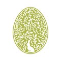 Christian religious holiday of Easter. Label with the hare and willow in the egg.