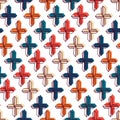 Christian seamless pattern. Background with bright crosses. Baptism and catholic religious symbols