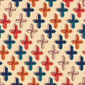 Christian seamless pattern. Background with bright crosses. Baptism and catholic religious symbols