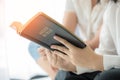 Christian small group praying together in homeroom Royalty Free Stock Photo