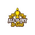 Christian sports logo. Cup and Holy Spirit. All Glory to God.