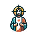 Christian symbol Jesus Christ falt logo icon. Christianity logo