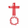 Christian symbols. The cross of Jesus Christ and the crown of thorns Royalty Free Stock Photo