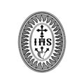 Christian symbols. Illustration of the Jesuit Order. The Society of Jesus is a religious order of the Catholic Church headquartere